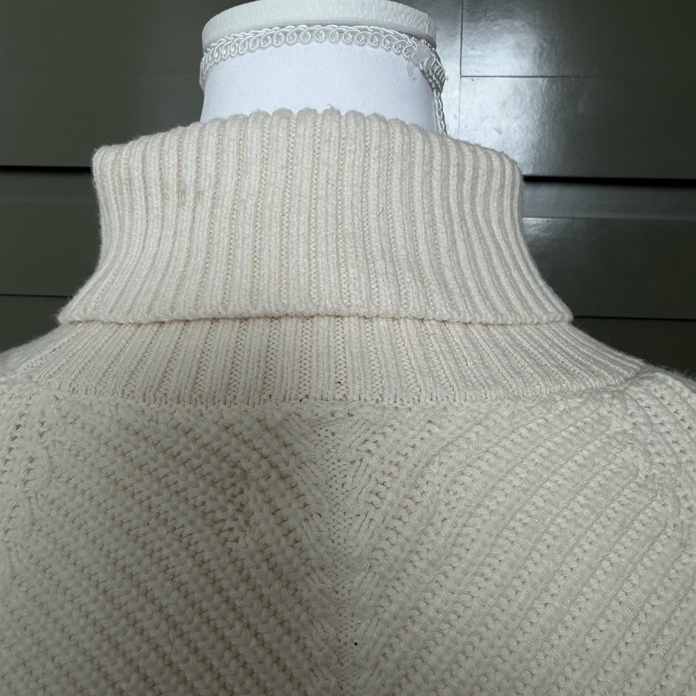 Anthropologie Cream Turtleneck Sweater- Size S - Picture 2 of 7